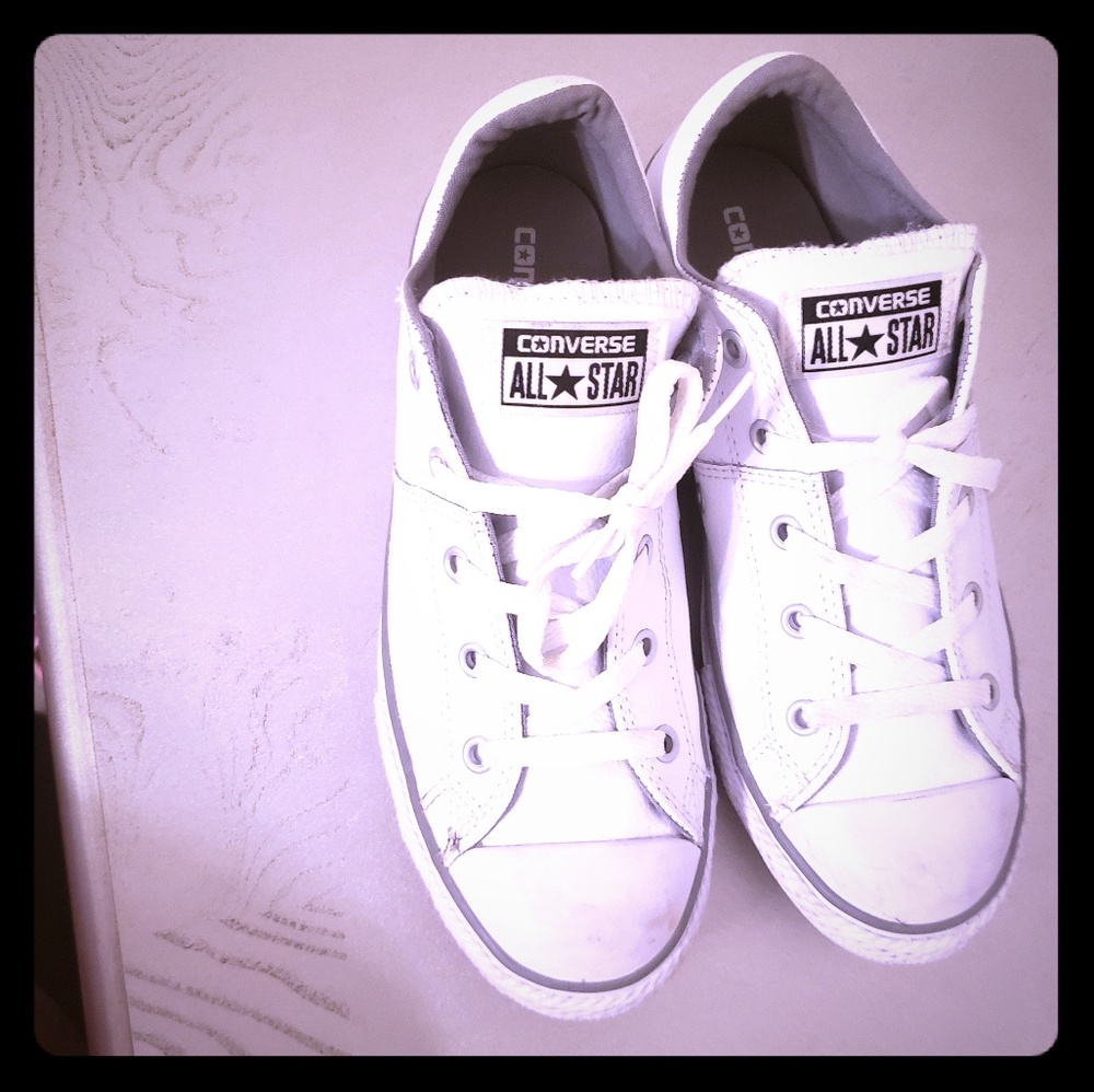 All Star white converse. Wore three times